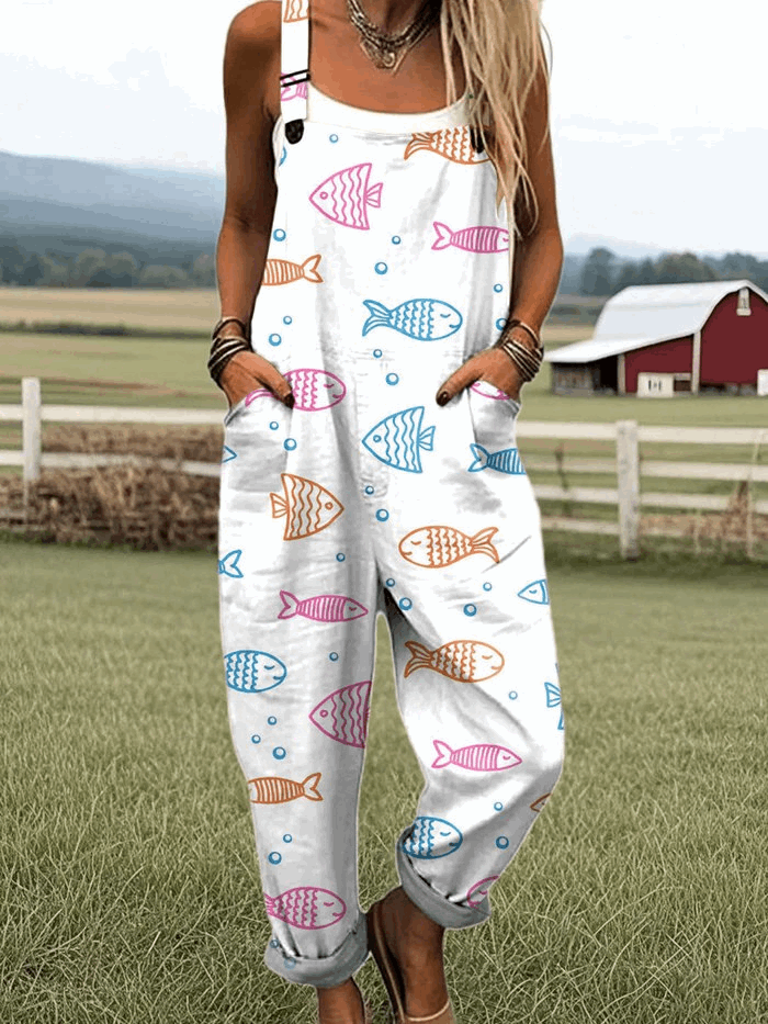 Ophelia Fish Doodles Jumpsuit