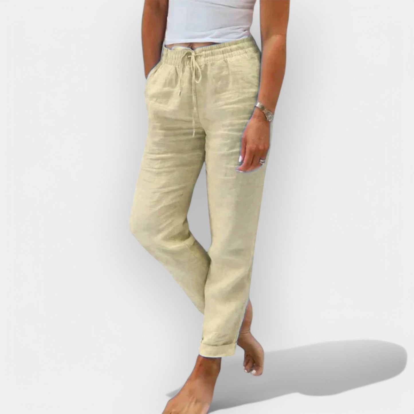Pantalones de lino ligeros para el verano