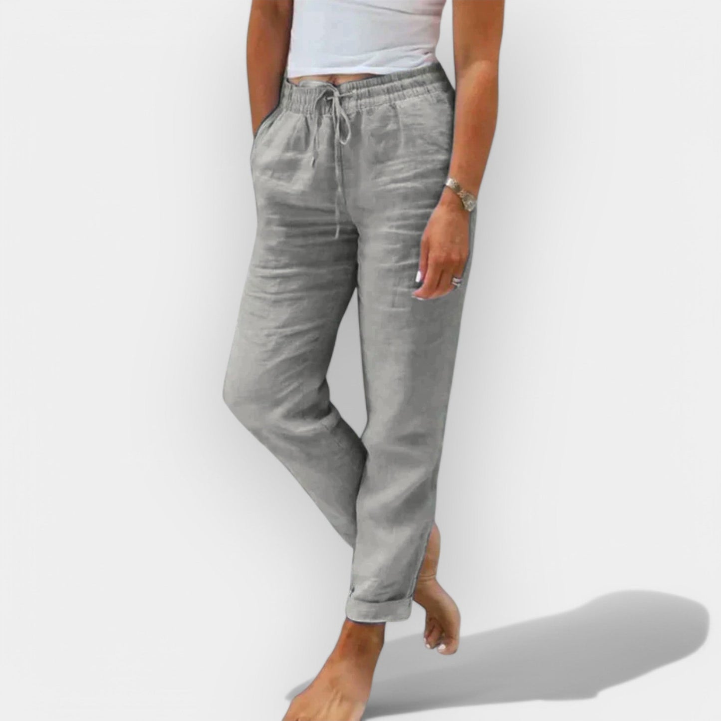 Pantalones de lino ligeros para el verano