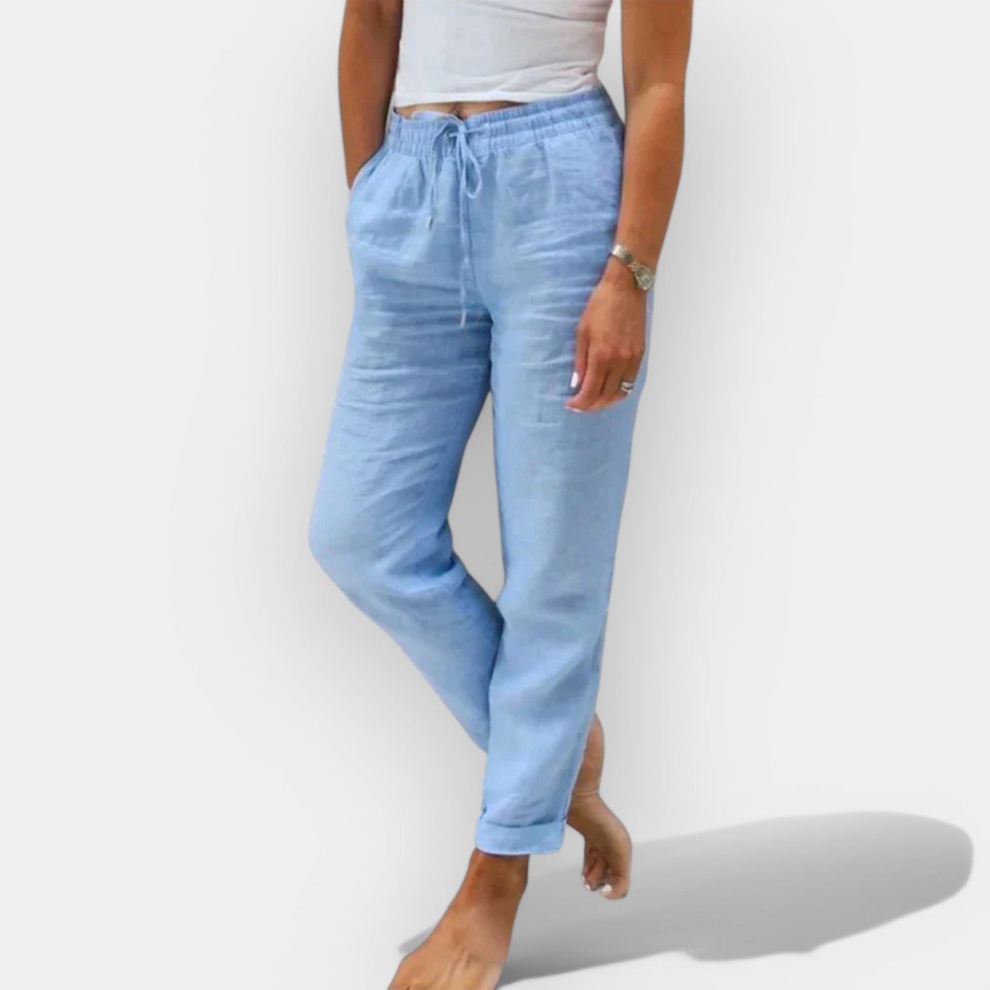 Pantalones de lino ligeros para el verano