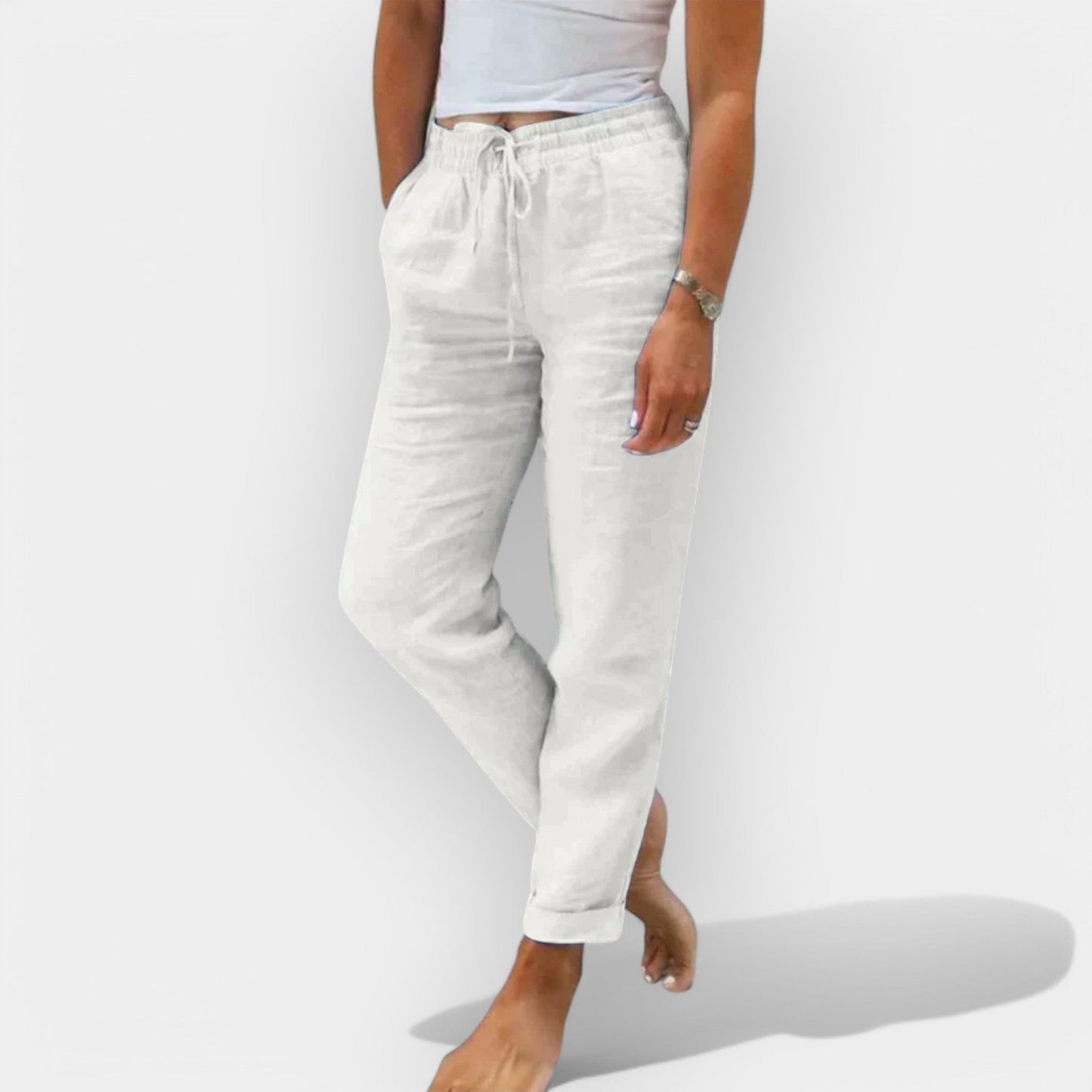 Pantalones de lino ligeros para el verano