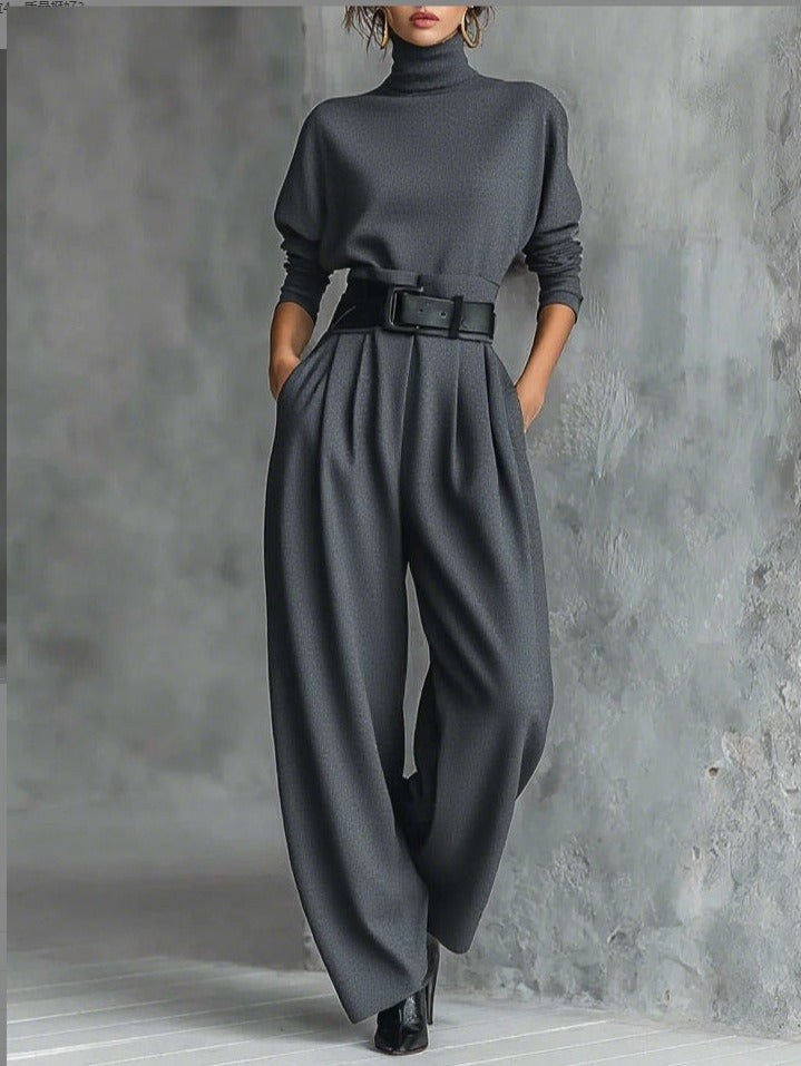 EB Juliet |  Conjunto de jersey de cuello alto y pantalón recto