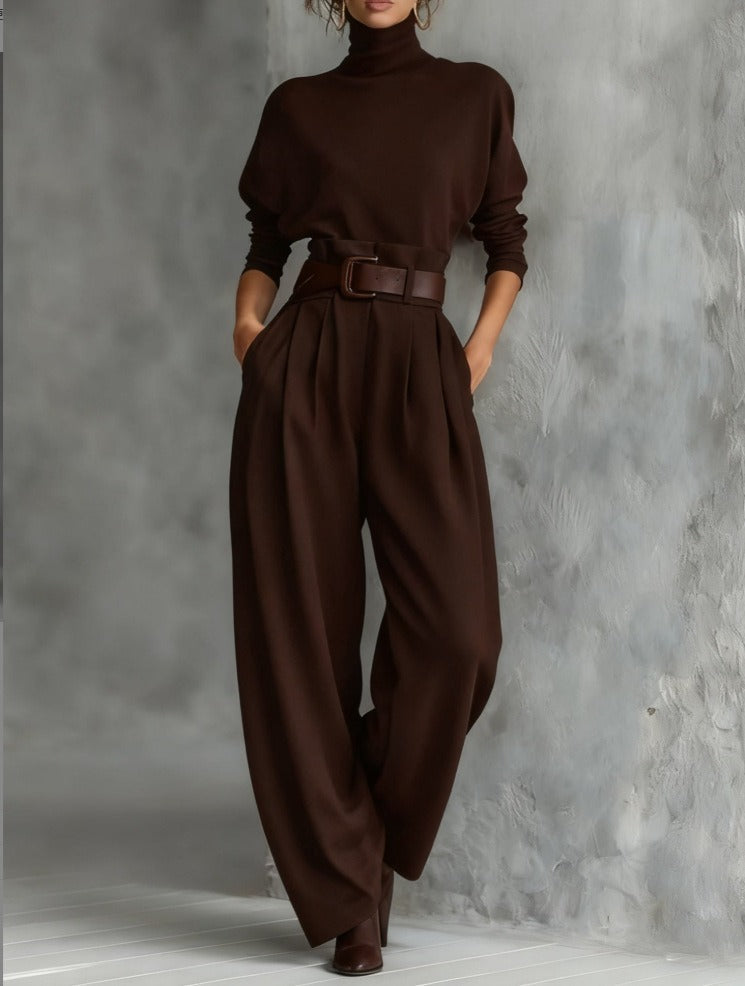 EB Juliet |  Conjunto de jersey de cuello alto y pantalón recto