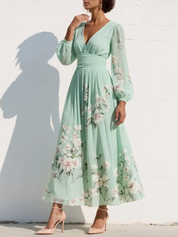 ELYRIA™ – FLORAL CHIFFON MIDI DRESS