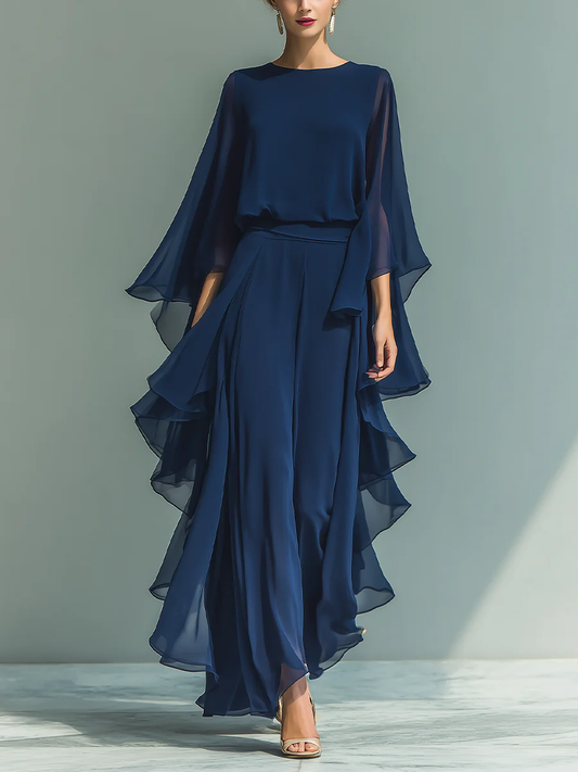 EB AURORA™ | CONJUNTO ELEGANTE DE GASA CON VOLANTES