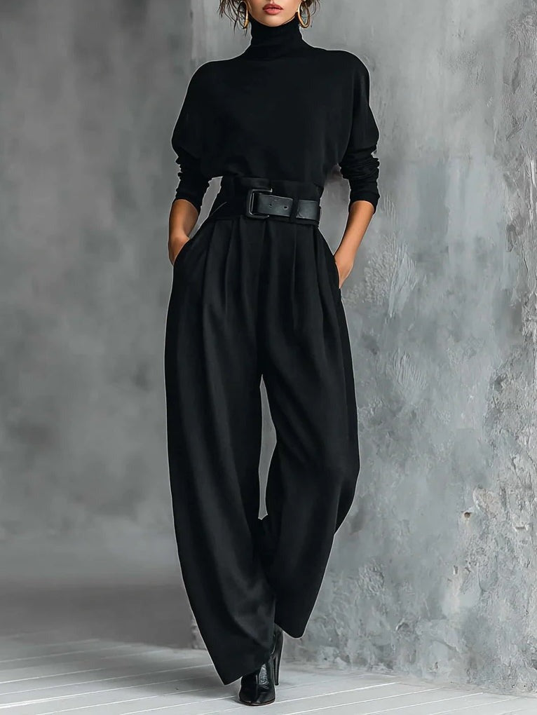 EB Juliet |  Conjunto de jersey de cuello alto y pantalón recto