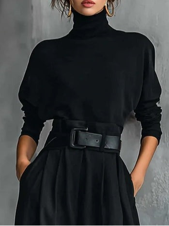 EB Juliet |  Conjunto de jersey de cuello alto y pantalón recto