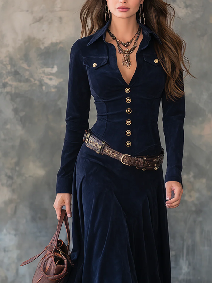 Milana | Vestido largo de ante