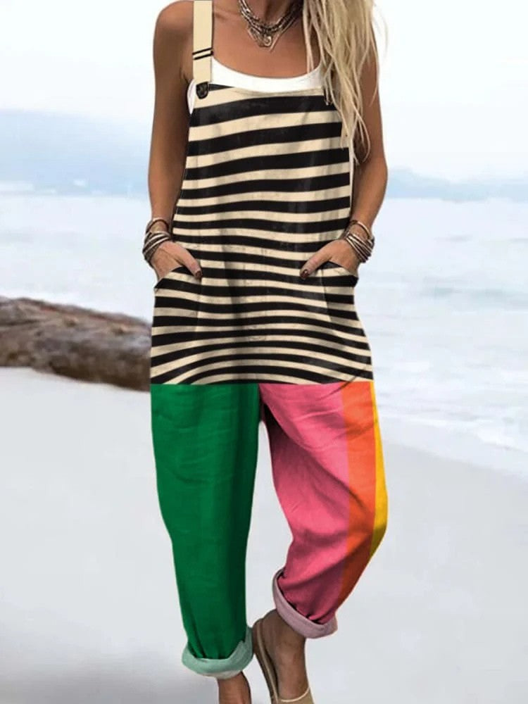 Lara Colorblock Striped Jumpsuit