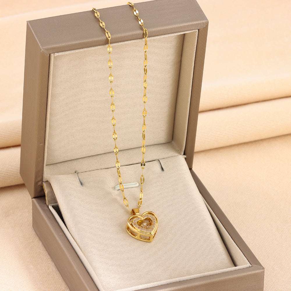 Collar de corazón de doble capa