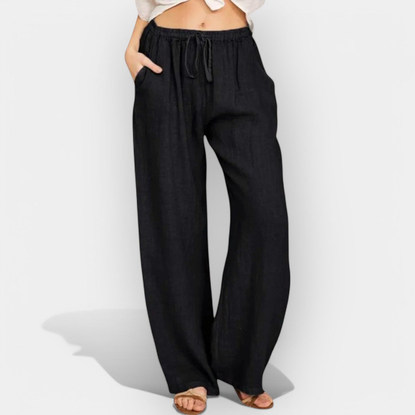 Pantalones de lino con líneas aireadas