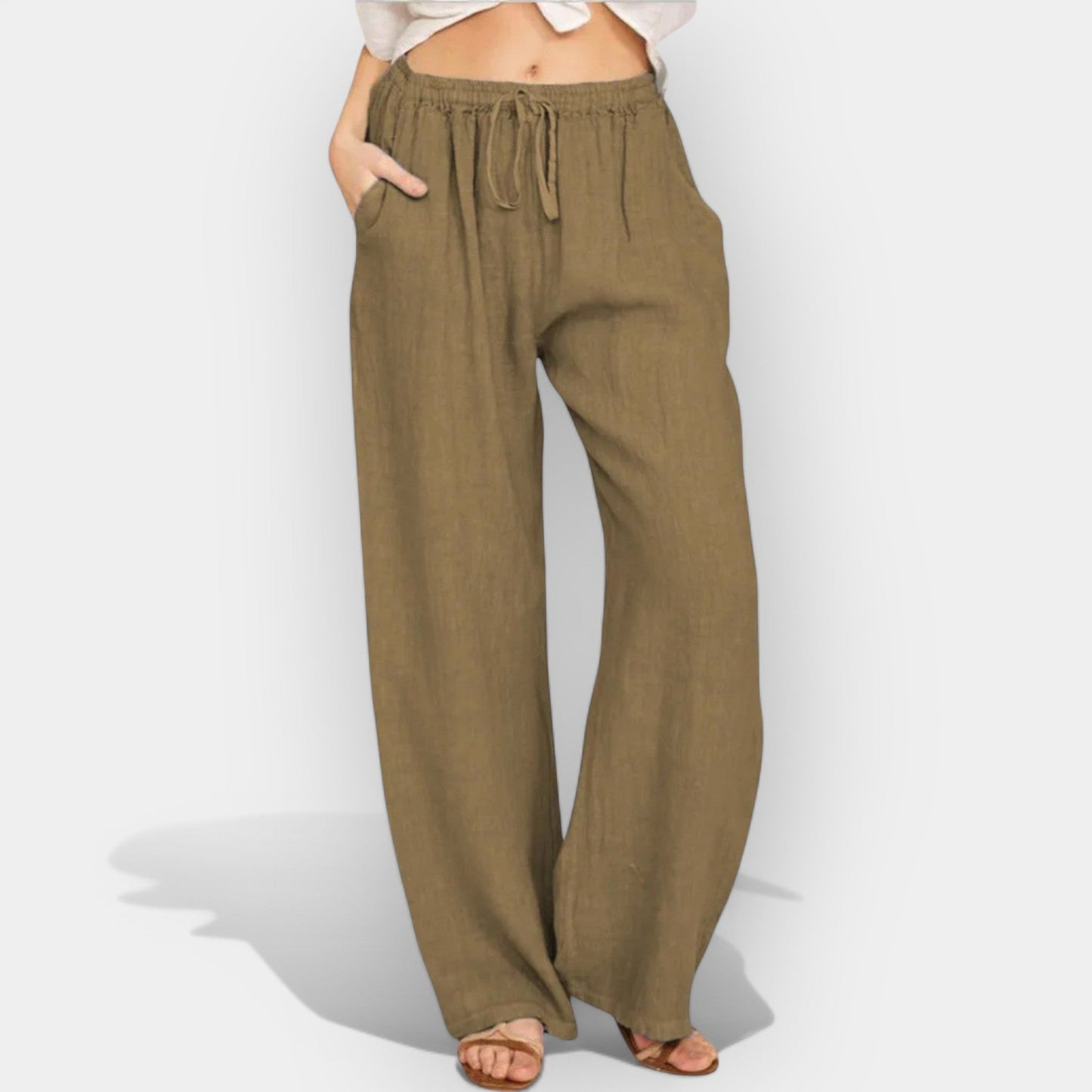 Pantalones de lino con líneas aireadas