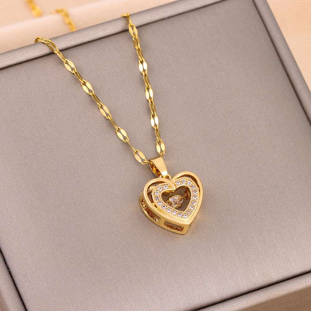 Collar de corazón de doble capa
