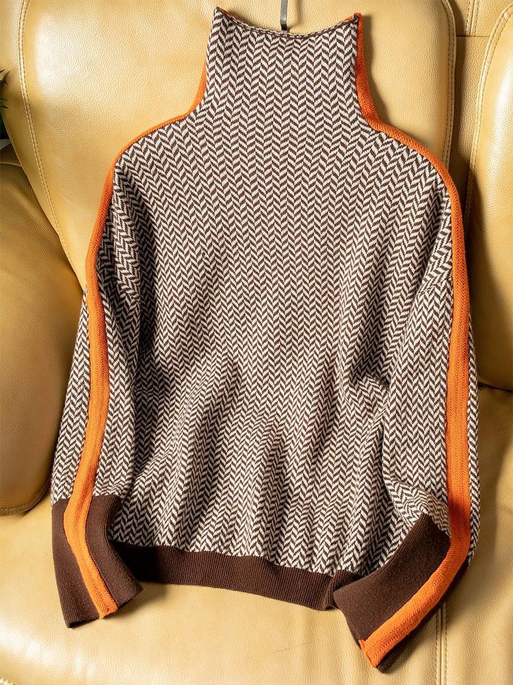 EB Clémence | Jersey de cuello alto con rayas en contraste