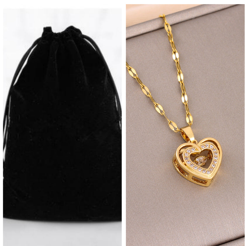 Collar de corazón de doble capa