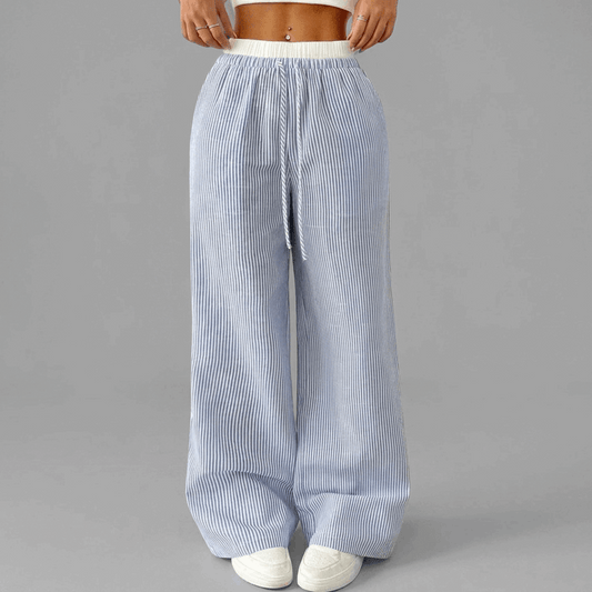 Pantalones anchos de rayas