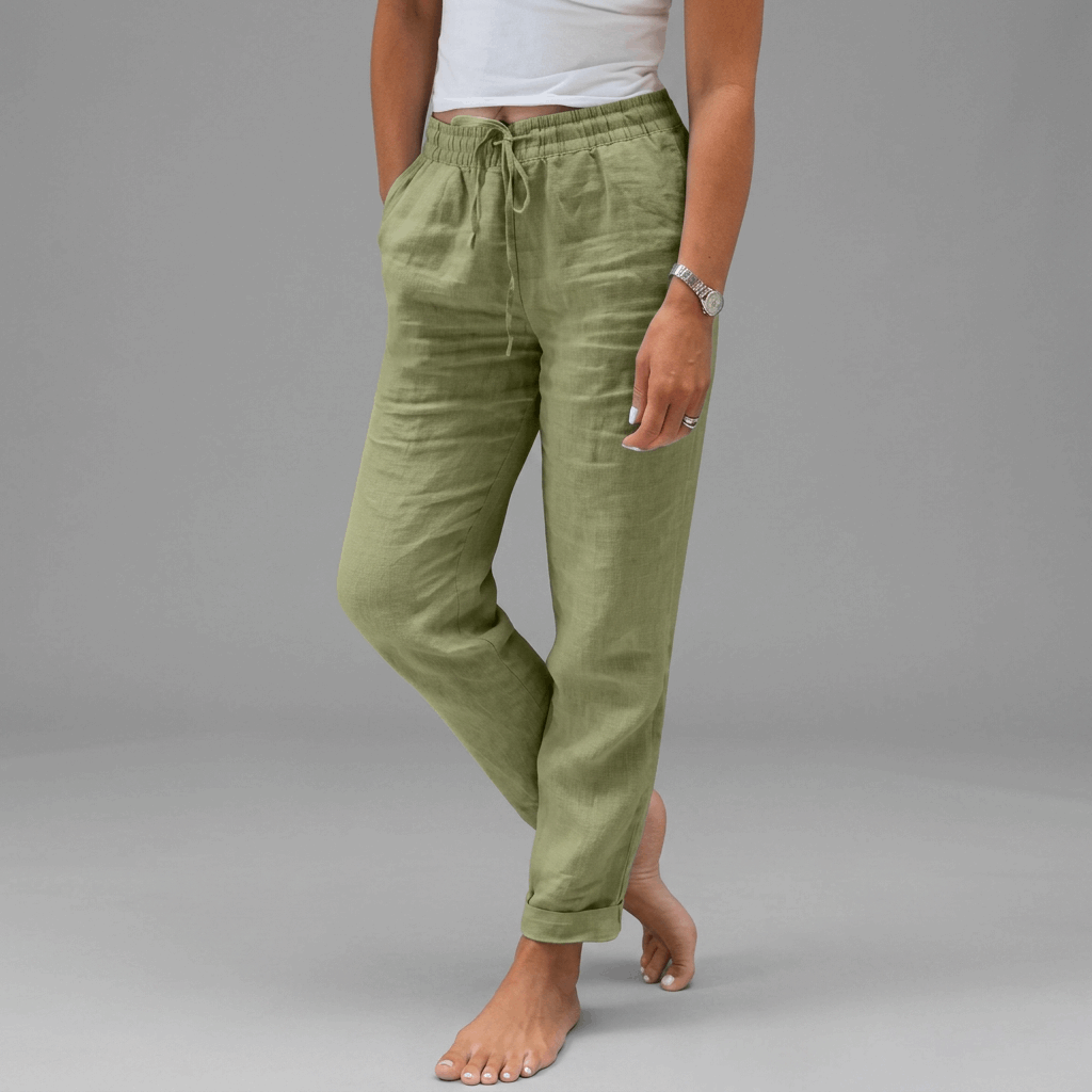 Pantalones de lino ligeros para el verano