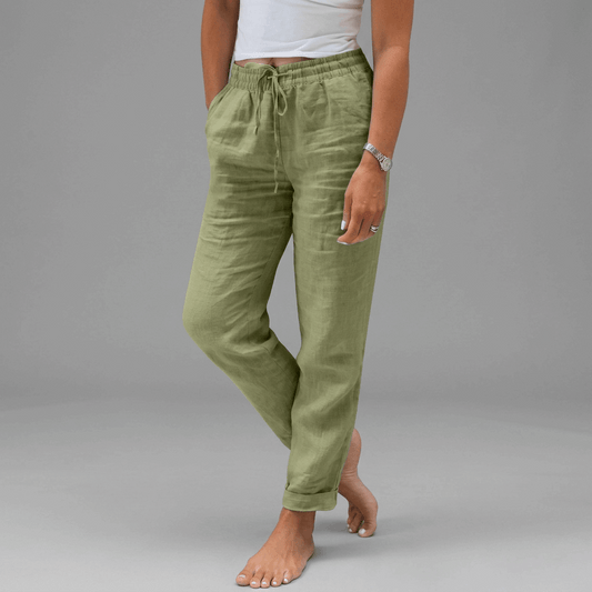 Pantalones de lino ligeros para el verano