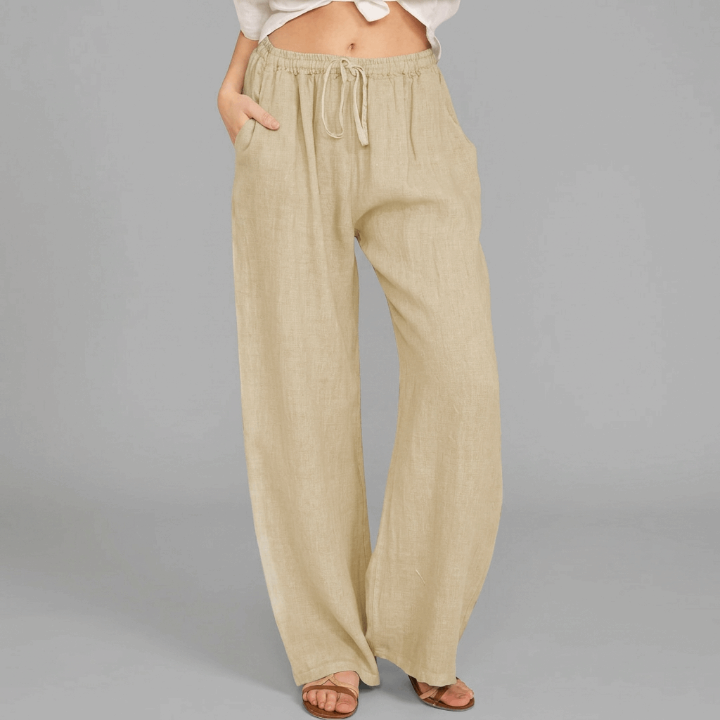Pantalones de lino con líneas aireadas