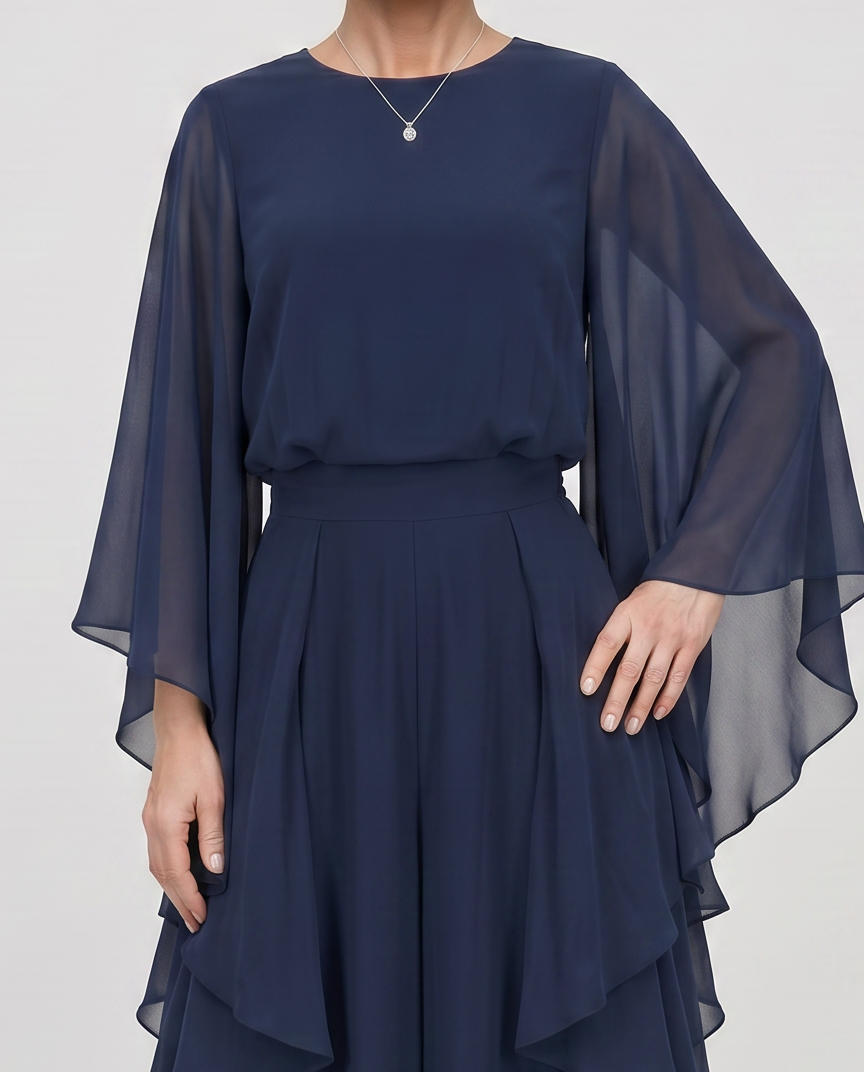 EB AURORA™| CONJUNTO ELEGANTE DE GASA CON VOLANTES