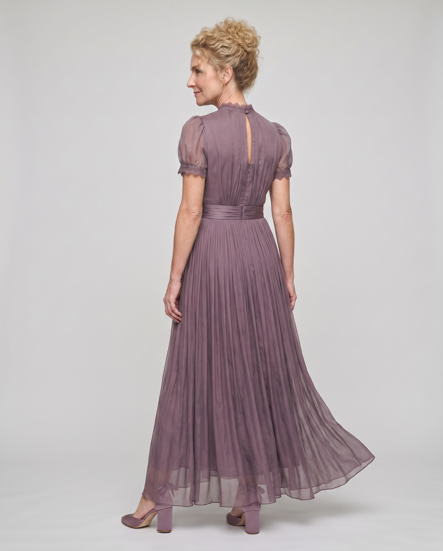 EB FLAVIA™ | VESTIDO LARGO DE GASA CON ESCOTE EN V