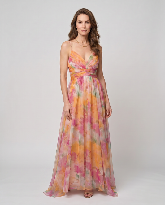 EB ALYSSA™ | VESTIDO LARGO FLORAL ESTILO REFINADO Y EXCLUSIVO