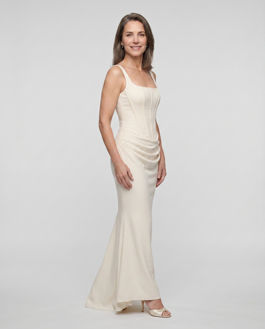 EB LEONOR™ | VESTIDO MAXI DE ESCOTE CUADRADO