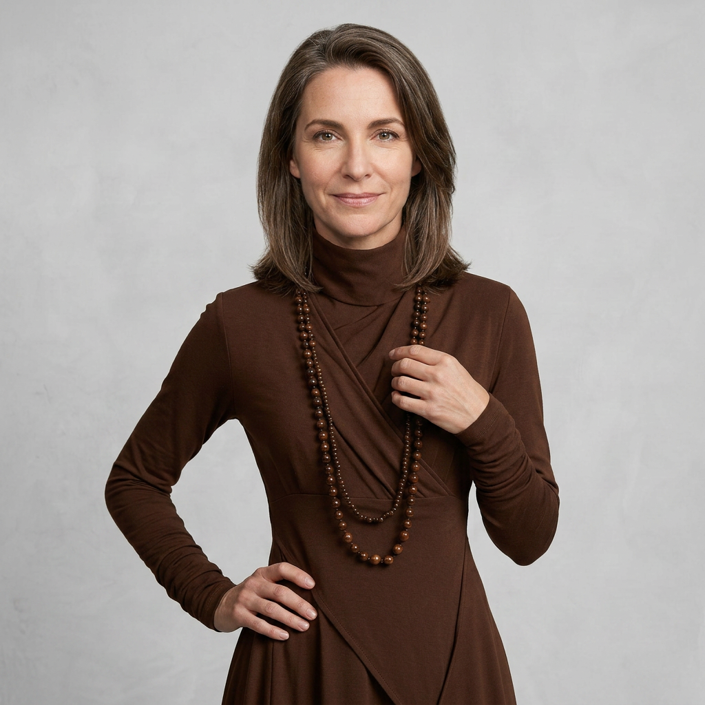 EB SANDRA™ | VESTIDO LARGO PLISADO ASIMÉTRICO CON CUELLO ALTO MORADO