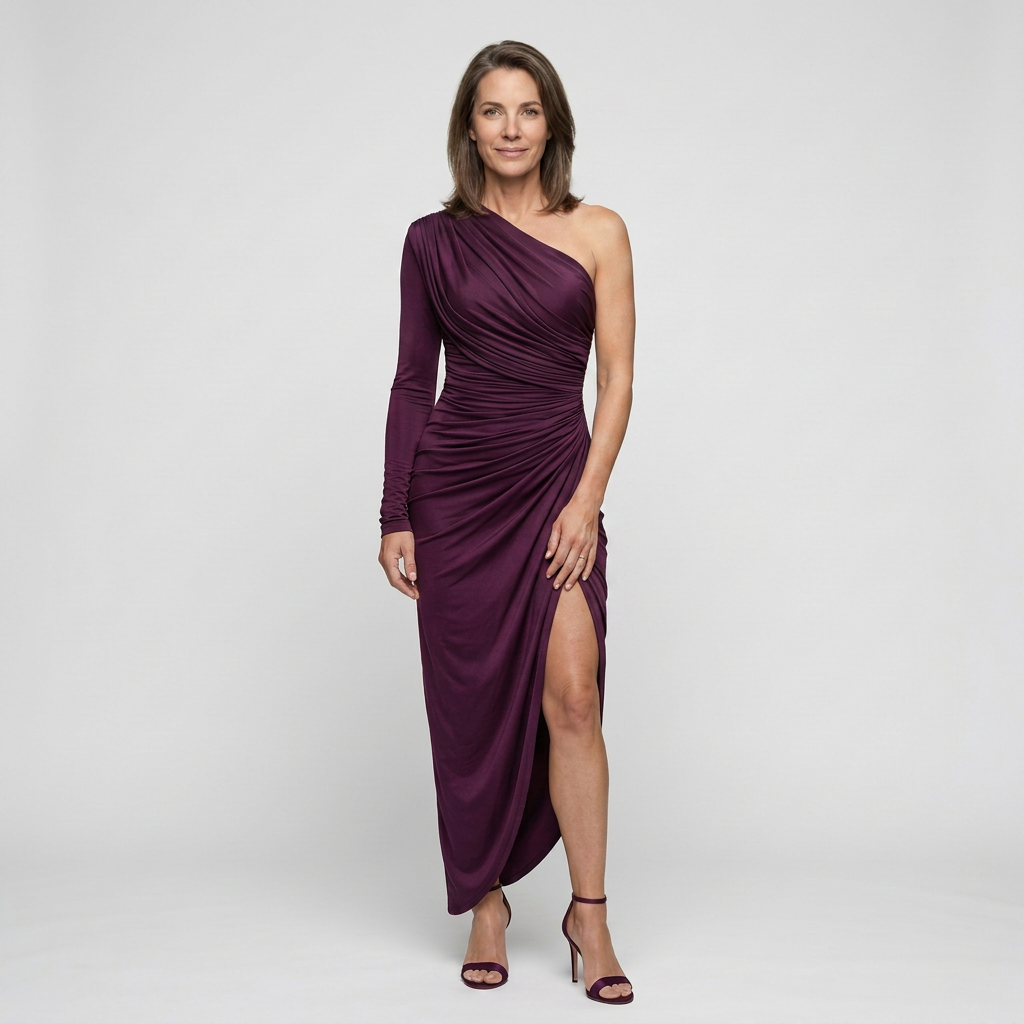 EB ROSALIA™ | VESTIDO LARGO MORADO SEXY DE UN SOLO HOMBRO