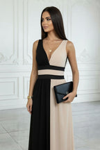 EB Vestido Elegante Valentina – Corte Bicolor Escote V