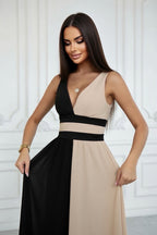 EB Vestido Elegante Valentina – Corte Bicolor Escote V