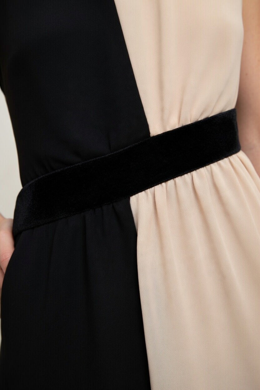 EB Vestido Elegante Valentina – Corte Bicolor Escote V