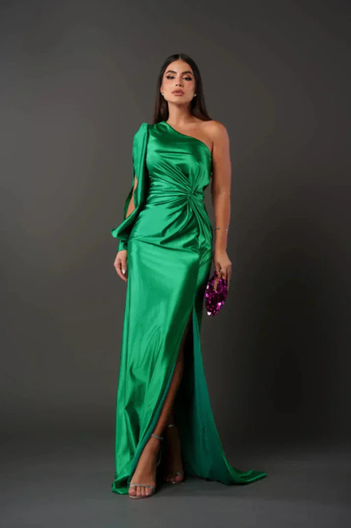 EB CAMILA™ | VESTIDO SATINADO DE UNA MANGA