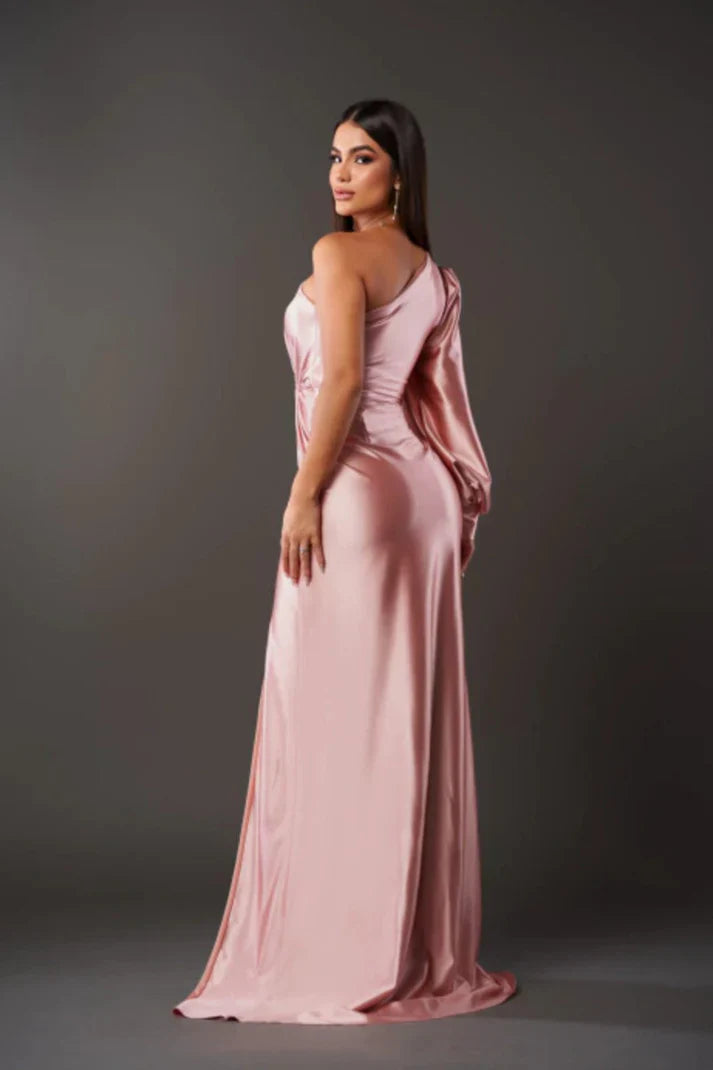 EB CAMILA™ | VESTIDO SATINADO DE UNA MANGA