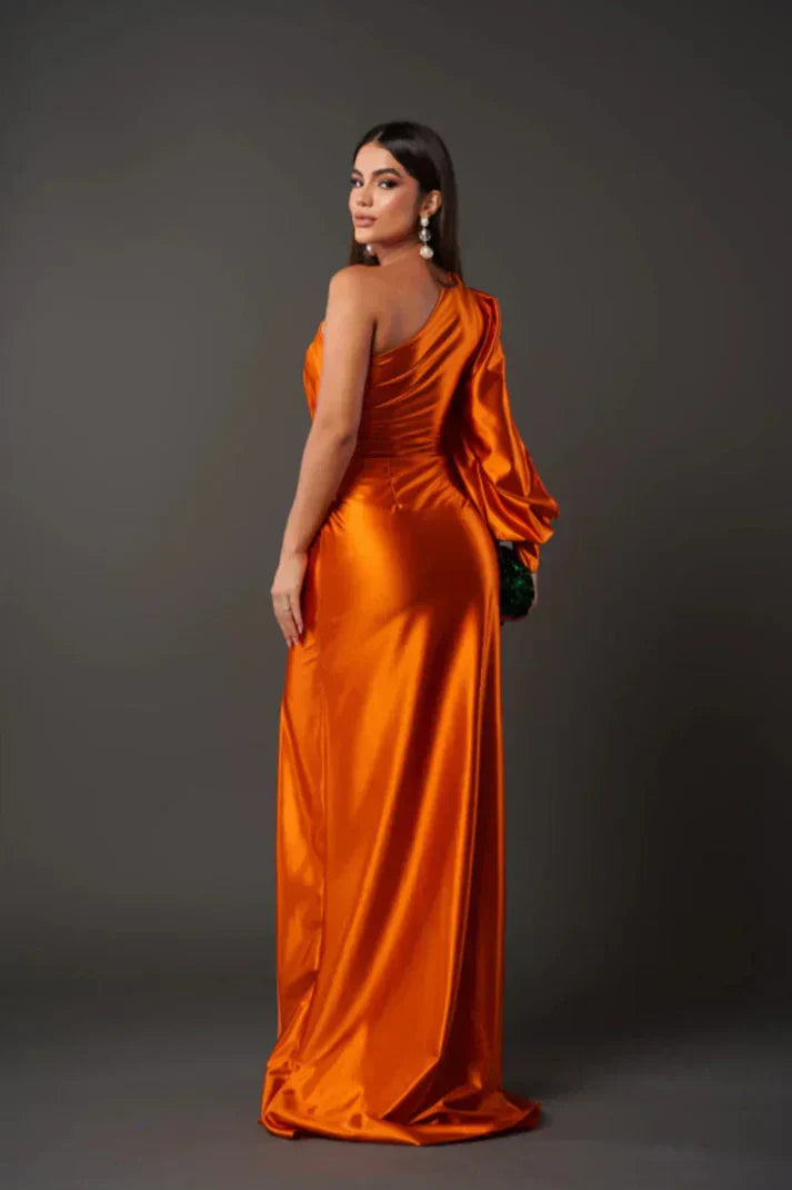 EB CAMILA™ | VESTIDO SATINADO DE UNA MANGA