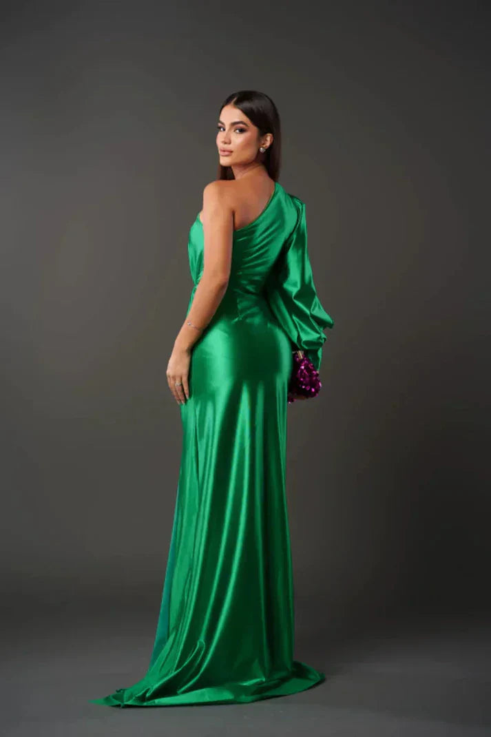 EB CAMILA™ | VESTIDO SATINADO DE UNA MANGA