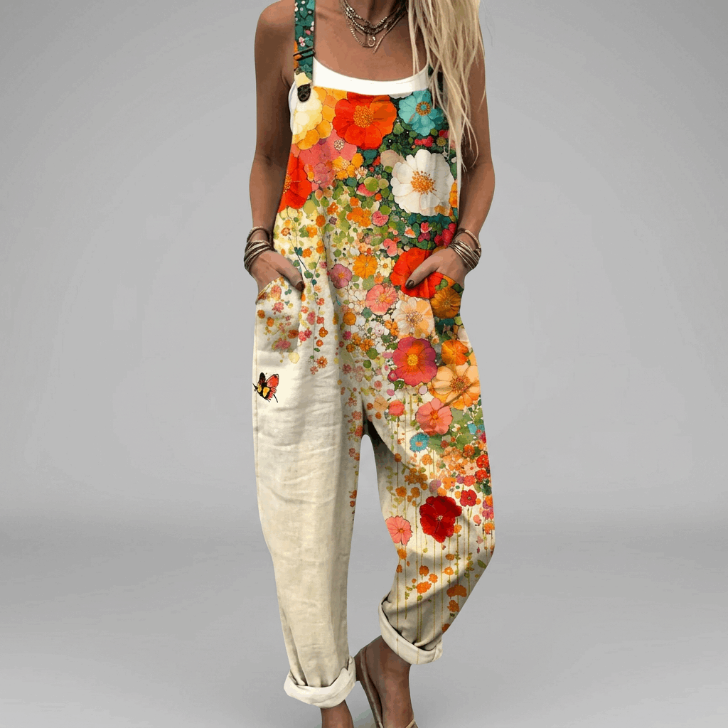 EB FLORES™ | MONO FLORAL DE TIRANTES ESTAMPADO