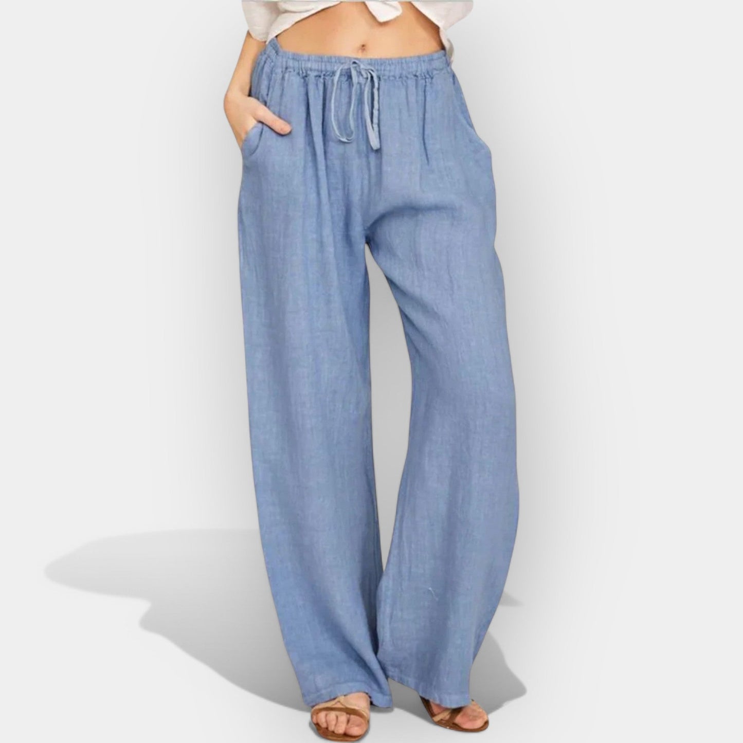 Pantalones de lino con líneas aireadas