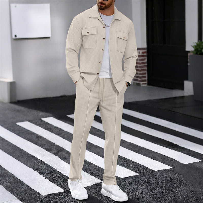 EB Conjunto Premium de Chaqueta y Pantalón de Cuadros para Hombre – Diseño Elegante con Botonadura Moderna