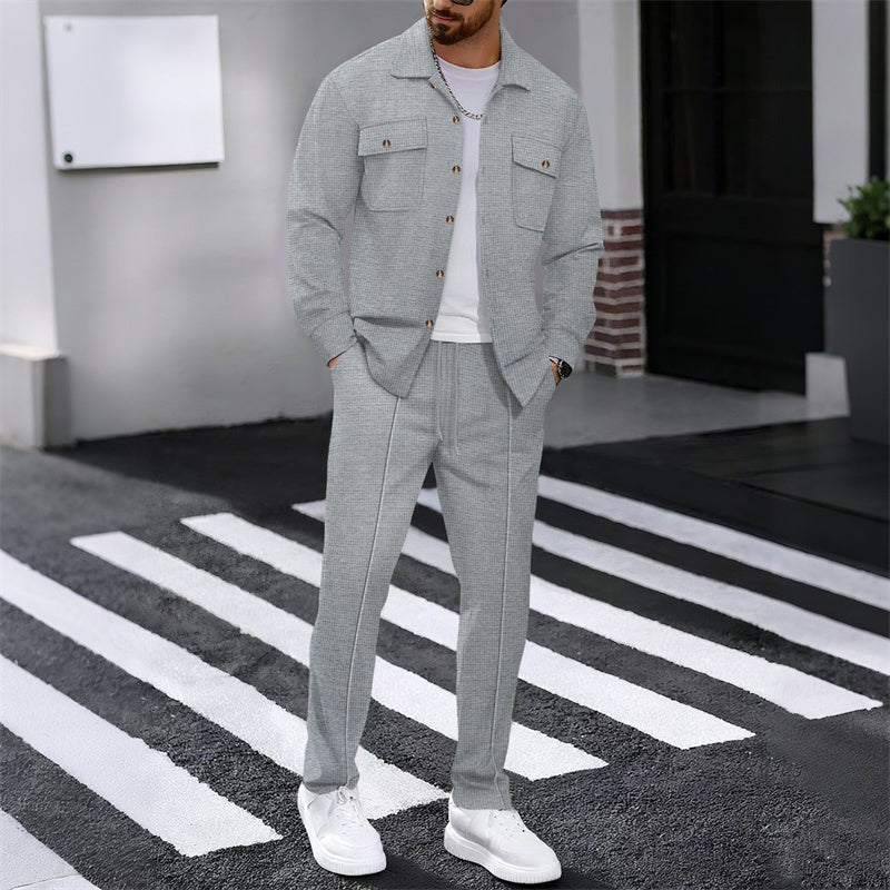 EB Conjunto Premium de Chaqueta y Pantalón de Cuadros para Hombre – Diseño Elegante con Botonadura Moderna