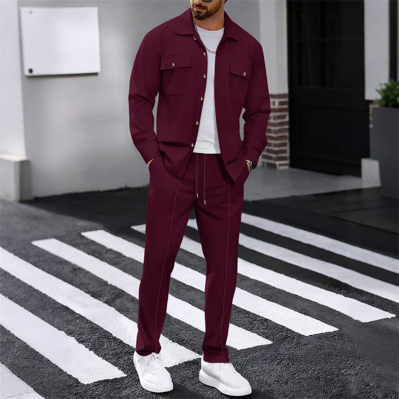 EB Conjunto Premium de Chaqueta y Pantalón de Cuadros para Hombre – Diseño Elegante con Botonadura Moderna