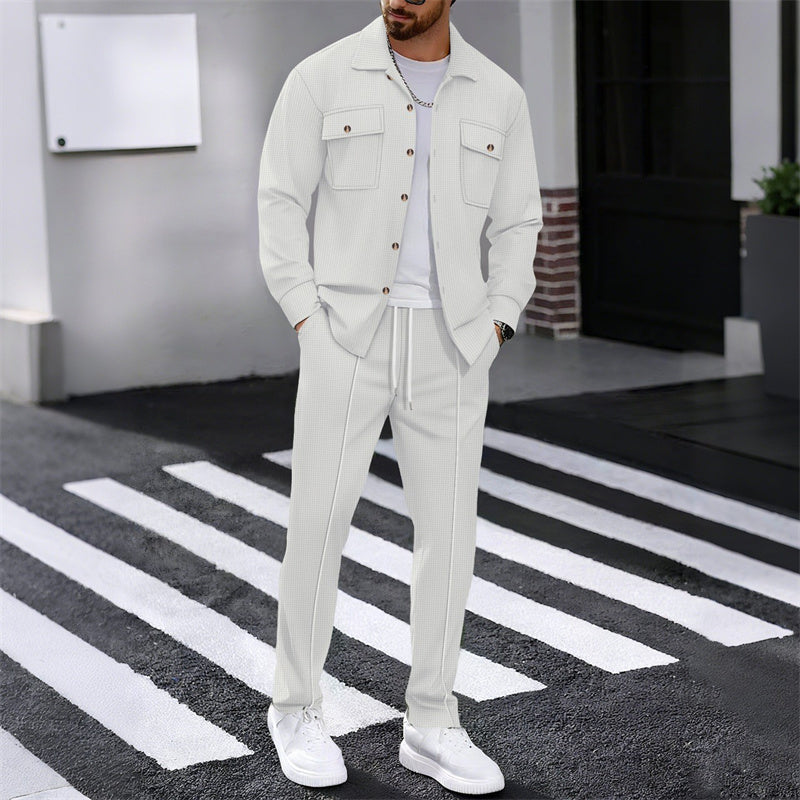 EB Conjunto Premium de Chaqueta y Pantalón de Cuadros para Hombre – Diseño Elegante con Botonadura Moderna