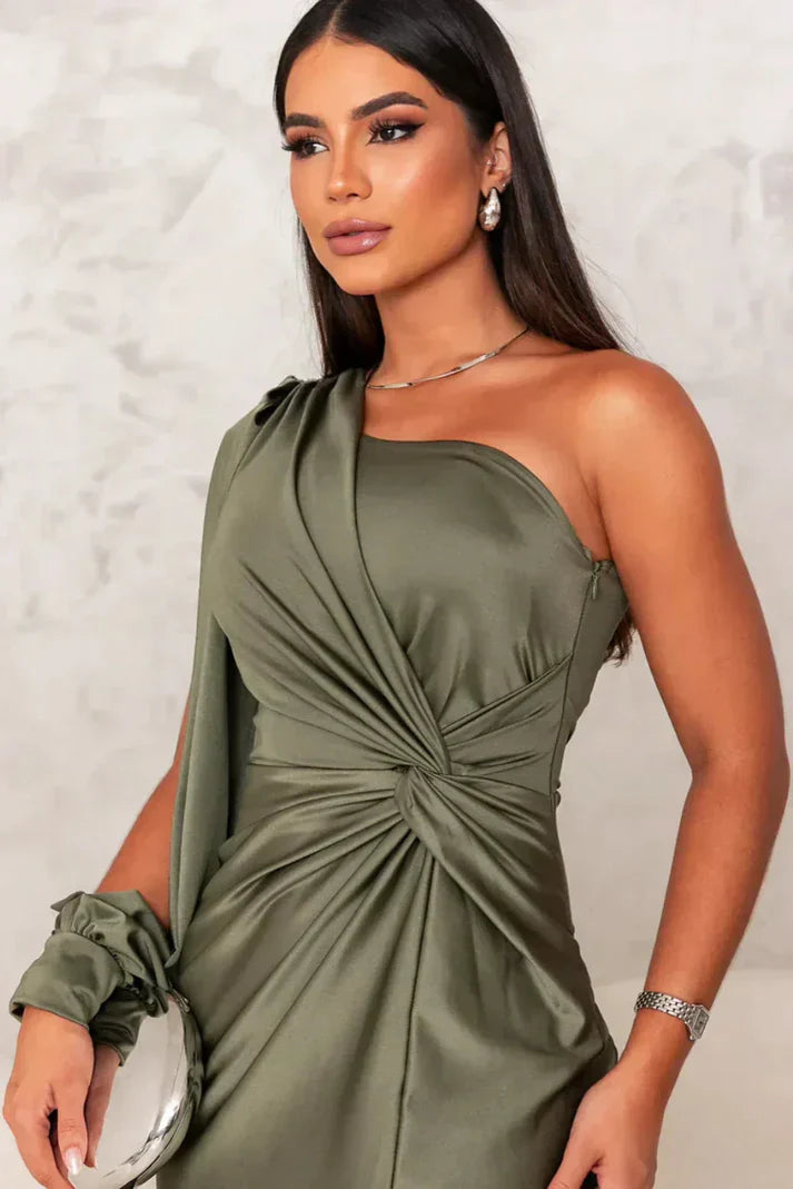 EB CAMILA™ | VESTIDO SATINADO DE UNA MANGA
