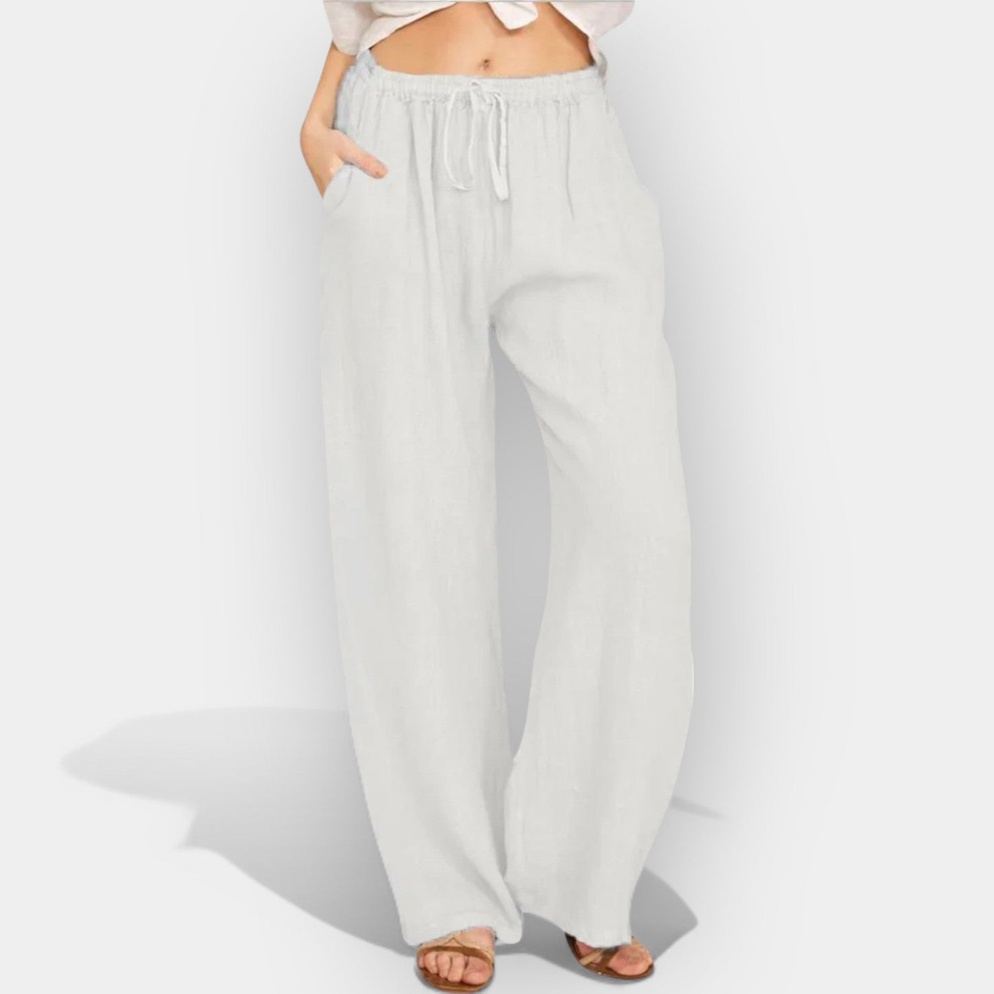 Pantalones de lino con líneas aireadas
